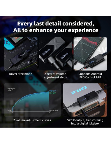 DAC USB FiiO KA17 HiFi Portátil 3.5/4.4mm DSD512