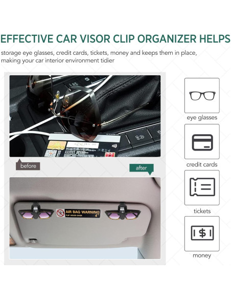 Soporte de Gafas Mudder para Coche Clip Visera Negro