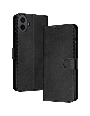 Funda de cuero PU Kukoufey para Nothing CMF Phone 1 - Negra