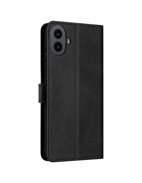 Funda de cuero PU Kukoufey para Nothing CMF Phone 1 - Negra