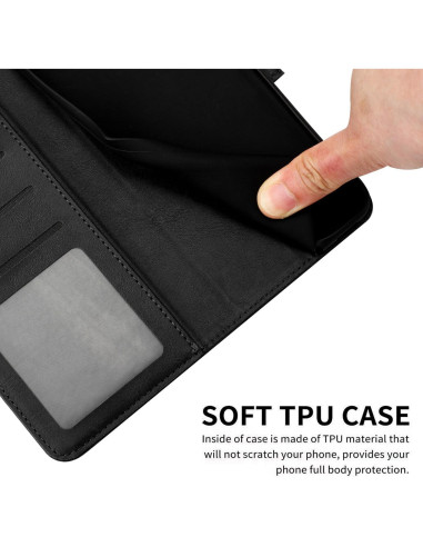 Funda de cuero PU Kukoufey para Nothing CMF Phone 1 - Negra