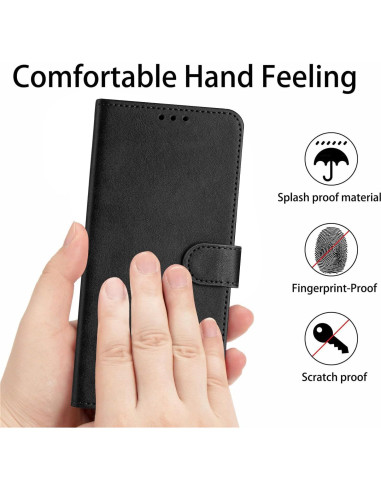 Funda de cuero PU Kukoufey para Nothing CMF Phone 1 - Negra