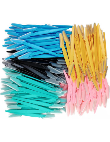 65 Navajas de Cejas RONYOUNG con Cubierta de Seguridad - 5 Colores