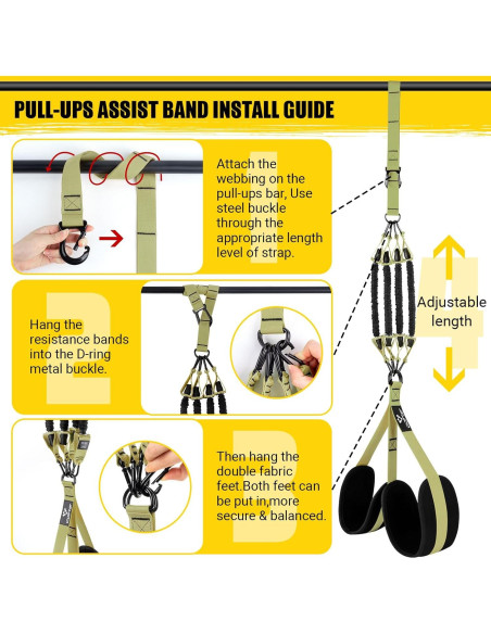 Bandas de Asistencia para Dominadas COFOF Ajustables 127 kg