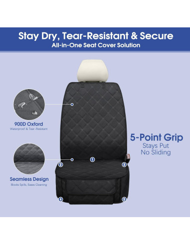 Funda de Asiento Delantero ALLANSING QPZT Impermeable Negro