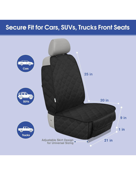 Funda de Asiento Delantero ALLANSING QPZT Impermeable Negro