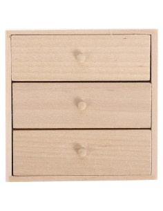 Armario Miniatura de Madera Toyvian 1/12 con 3 Cajones