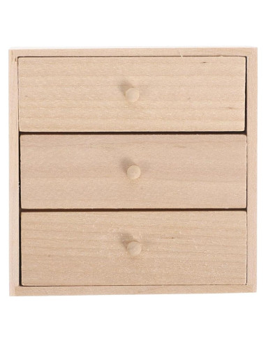 Armario Miniatura de Madera Toyvian 1/12 con 3 Cajones