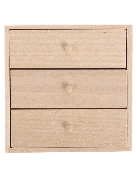 Armario Miniatura de Madera Toyvian 1/12 con 3 Cajones
