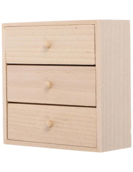Armario Miniatura de Madera Toyvian 1/12 con 3 Cajones