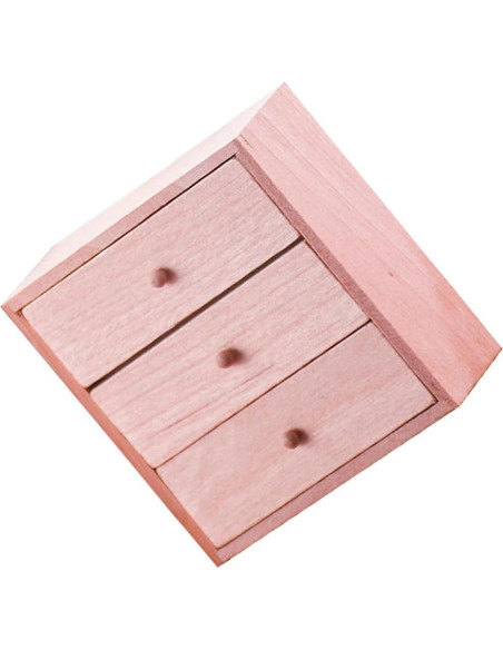 Armario Miniatura de Madera Toyvian 1/12 con 3 Cajones