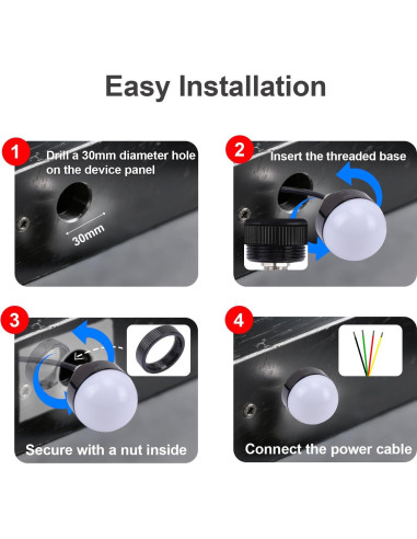 Luz de Advertencia Industrial LED 12V Enshute 3 Colores IP65