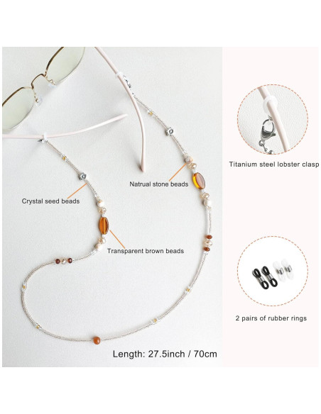 Cadena de Gafas Estilosa de Perlas para Mujeres 72 cm