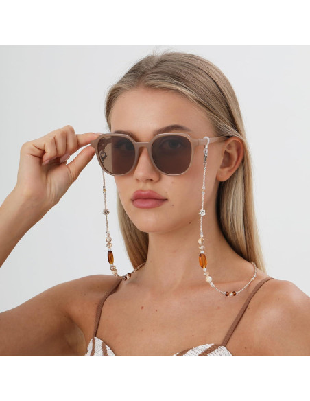 Cadena de Gafas Estilosa de Perlas para Mujeres 72 cm