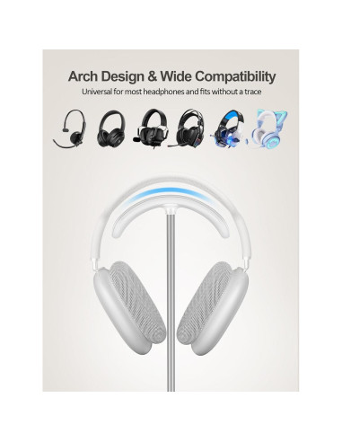 Soporte para Auriculares 5 en 1 TopMade con Carga Inalámbrica