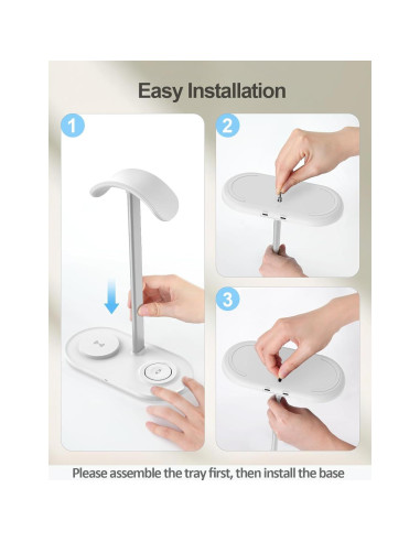 Soporte para Auriculares 5 en 1 TopMade con Carga Inalámbrica