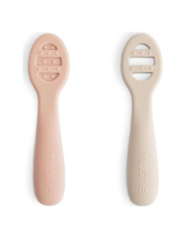 Cucharas de Silicona Mushie para Primera Alimentación - 2 Piezas