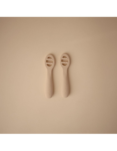 Cucharas de Silicona Mushie para Primera Alimentación - 2 Piezas