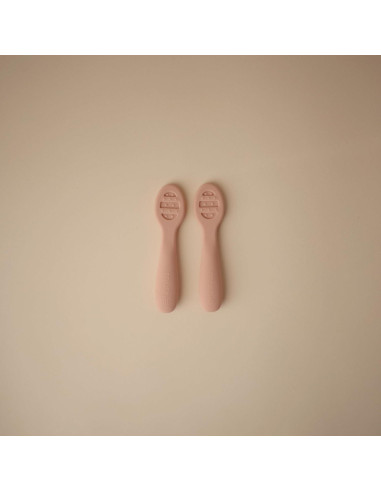 Cucharas de Silicona Mushie para Primera Alimentación - 2 Piezas