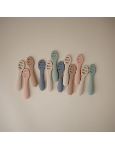 Cucharas de Silicona Mushie para Primera Alimentación - 2 Piezas