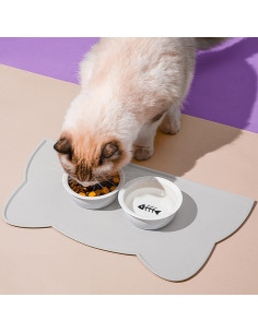 Alfombrilla de Silicona para Comida de Gato TOKAYIFE 44.5x25cm Gris 2