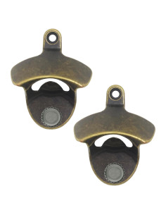 Abrebotellas Magnético Luwanburg Vintage Pared Bronce Antiguo 2 Pzas