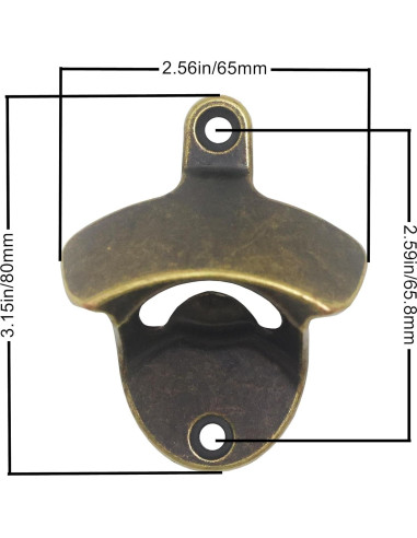 Abrebotellas Magnético Luwanburg Vintage Pared Bronce Antiguo 2 Pzas