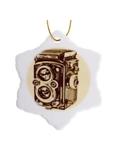 Adorno de Porcelana Copo de Nieve Vintage TLR 7.62 cm 3dRose