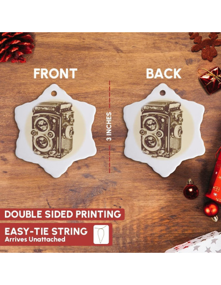 Adorno de Porcelana Copo de Nieve Vintage TLR 7.62 cm 3dRose