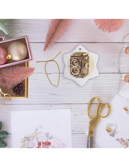 Adorno de Porcelana Copo de Nieve Vintage TLR 7.62 cm 3dRose