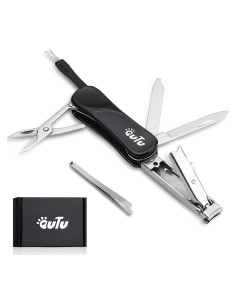 Cortauñas Multiherramienta OUTU 7 en 1 con Llavero Negro