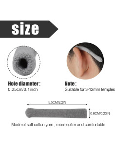 4 Almohadillas de Algodón para Patillas de Gafas - Gris 2