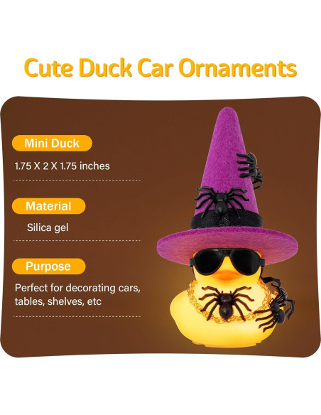 Pato de Goma Halloween Wonuu con Luz y Mini Arañas 5cm