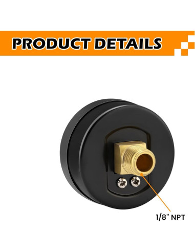 Manómetro de presión de aire Solimeta 1-1/2" Dial 0-11 Bar