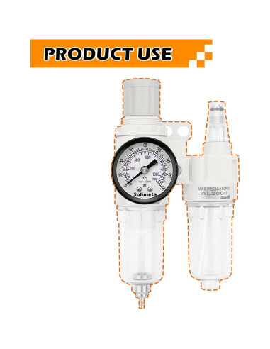 Manómetro de presión de aire Solimeta 1-1/2" Dial 0-11 Bar