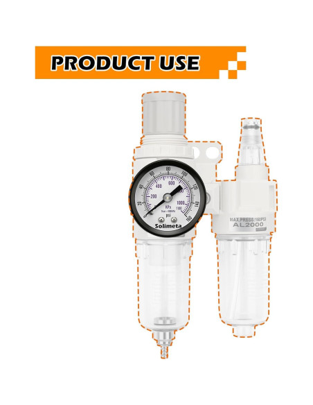 Manómetro de presión de aire Solimeta 1-1/2" Dial 0-11 Bar