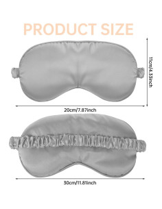 Máscara para dormir Molain 2 piezas de satén suave gris y negro 2