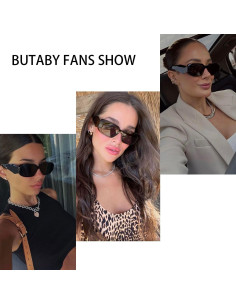 Gafas de Sol Rectangulares BUTABY UV400 Moda Retro 2