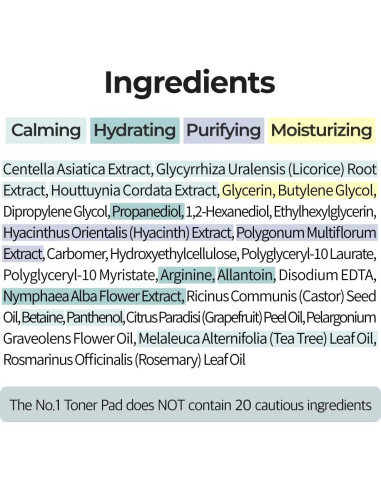 Almohadillas de Tónico Numbuzin No.1 Verde Centella 70 Unidades