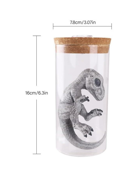 Figurita de Dinosaurio Tiranosaurio Rex en Botella de Vidrio