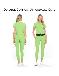 Conjunto de Uniforme Médico Dagacci Unisex - Scrub con Cuello en V y Pantalón Jogger 8 Bolsillos 2