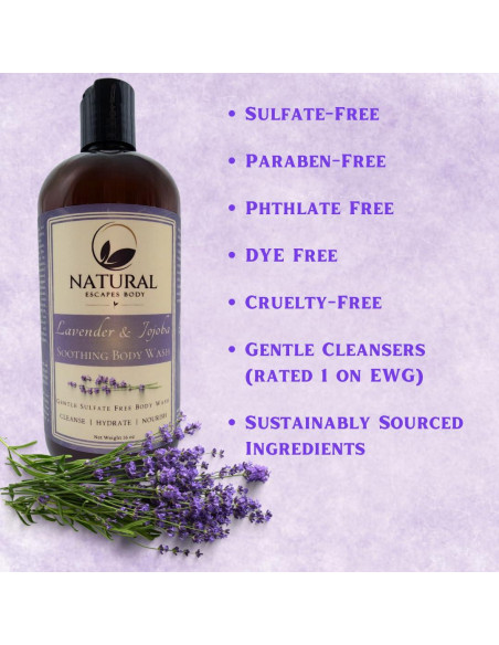 Jabón Corporal Natural Escapes Lavanda 450g Libre de Sulfatos