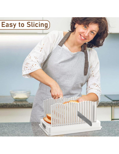 Cortador de Pan CMDZHF Ajustable con Recogedor de Migas