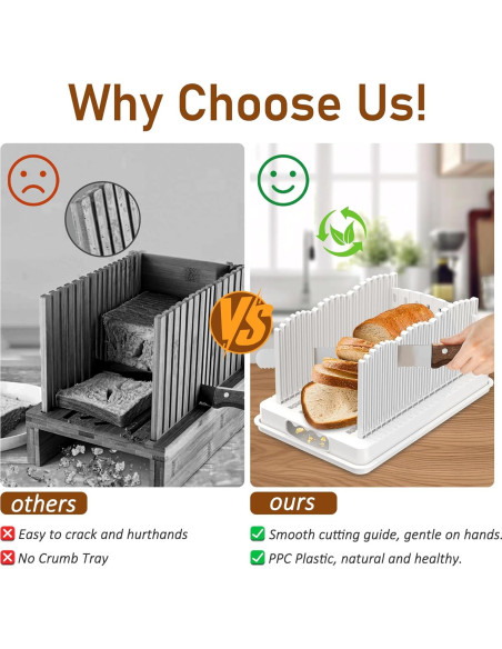 Cortador de Pan CMDZHF Ajustable con Recogedor de Migas