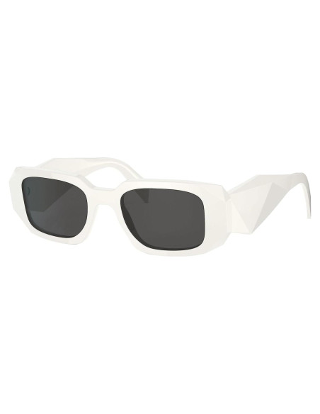Gafas de Sol Rectangulares BUTABY Marco Blanco Lente Gris Gafas de Sol Rectangulares BUTABY Marco Blanco Lente Gris