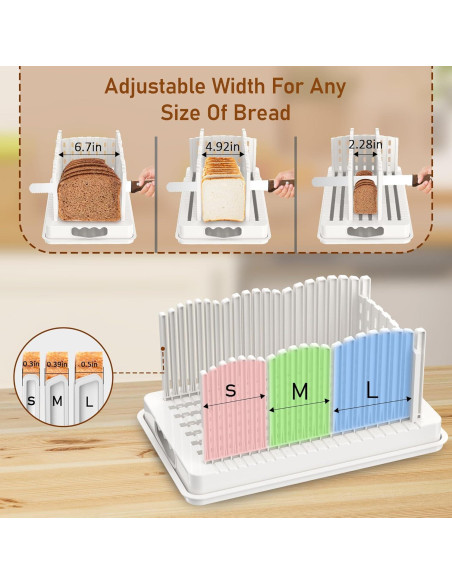 Cortador de Pan CMDZHF Ajustable con Recogedor de Migas