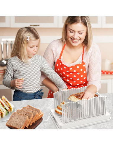 Cortador de Pan CMDZHF Ajustable con Recogedor de Migas