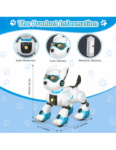 Robot Perro Inteligente Interactivo GUANGDONG Azul 26.67cm