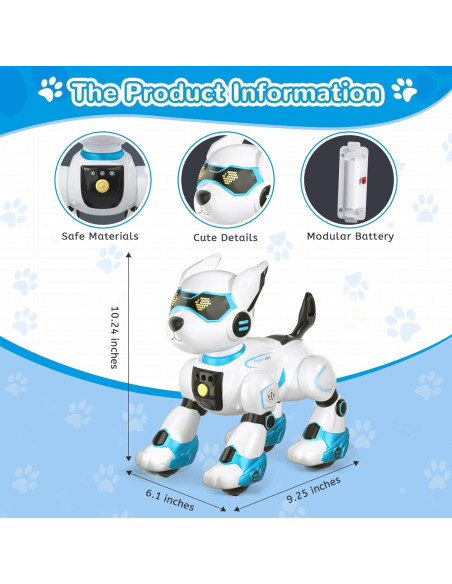 Robot Perro Inteligente Interactivo GUANGDONG Azul 26.67cm