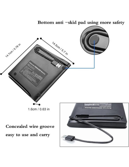 Grabadora DVD Externa USB 3.0 Wolf War Ultra Slim 250g